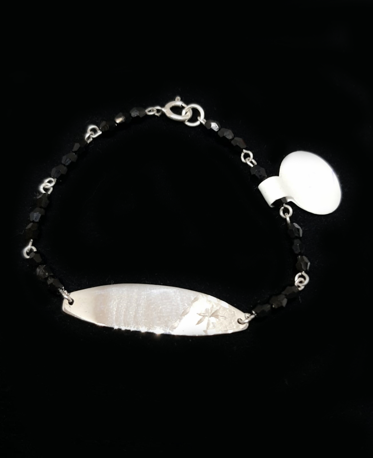Silver Baby Jetbead